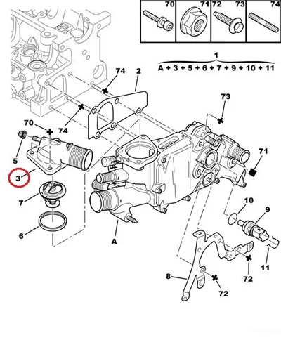 Фланец охлаждающей жидкости OEM Jumper/Boxer/Ducato -2006 2,0HDI - FIAT 9637776880 - OE - 100% Genuine Part