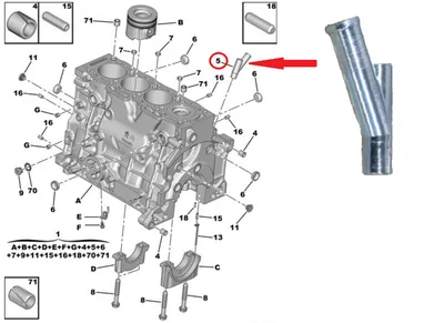 Flange OEM Citroen/Peugeot/Fiat 2,0HDI DW10 - PSA  012921 - OE - 100% Genuine Part