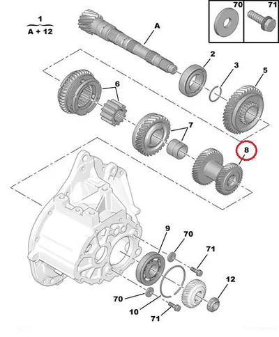 3-4. käigu hammasratas OEM Citroen/Peugeot BE4N käigukast - PSA  233677 - OE - 100% Genuine Part