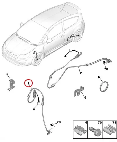 ABS andur eesmine OEM Peugeot 308/3008/5008/RCZ , Citroen C4/DS4/DS5 - PSA 4545K3 - OE - 100% Genuine Part