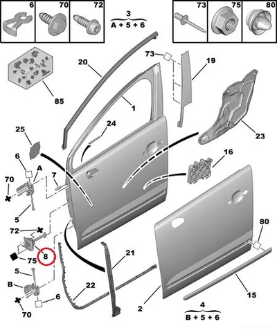 Uksepiiraja esiuksele OEM Peugeot 3008/5008 - PSA  9181Q2 - OE - 100% Genuine Part