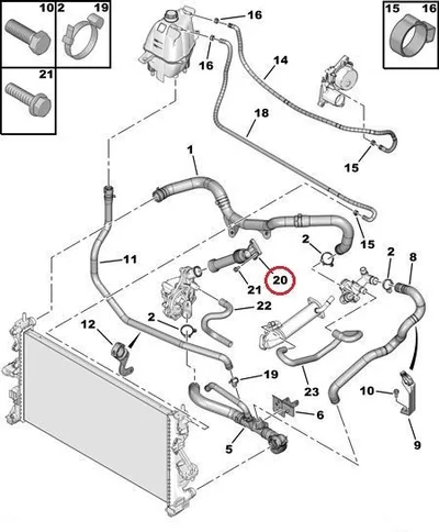 Jahutusvedeliku toru OEM Jumper/Boxer/Ducato 2,2HDI 2006- - PSA  1341H8 - OE - 100% Genuine Part