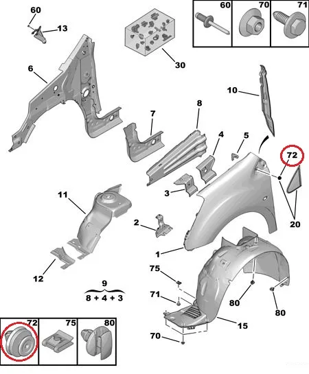 Interior trim clip OEM Citroen/Peugeot/Renault (1pcs.) - PSA 1622750380 - OE - 100% Genuine Part