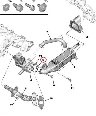 Прокладка клапана EGR OEM Jumper/Boxer/Ducato 2,2HDI 2010- - PSA 9800622380 - OE - 100% Genuine Part