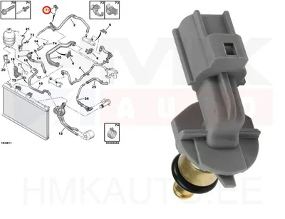 Датчик температуры охлаждающей жидкости OEM Citroen/Peugeot 2,7/3,0HDi - PSA 1338E5 - OE - 100% Genuine Part