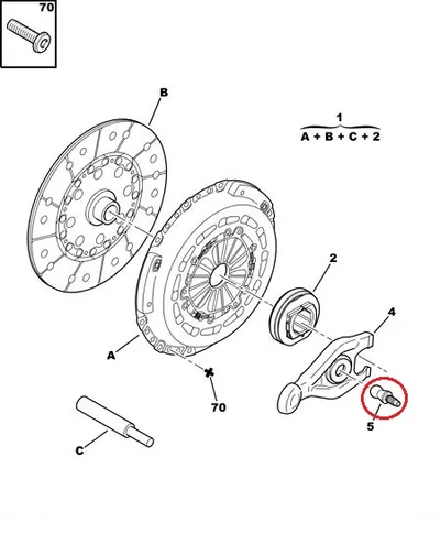 Boulon à rotule, commande d'embrayage OEM Citroen/Peugeot 2,0HDI 16V/2,2EW - PSA 212052 - OE - 100% Genuine Part