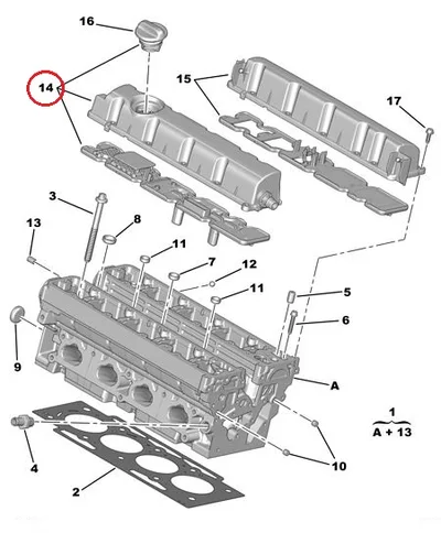 Klapikambri kaas, sisselase OEM Citroen Peugeot EW7A / EW10A - PSA 0248R6 - OE - 100% Genuine Part