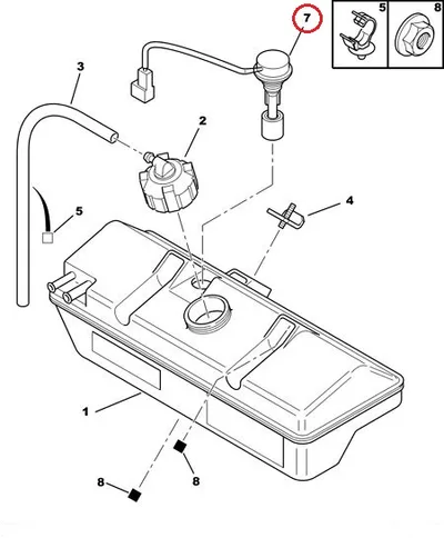 Capteur, niveau de liquide de refroidissement OEM PSA/Fiat - FIAT 1317028080 - OE - 100% Genuine Part