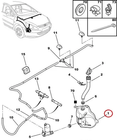 Klaasipesupaak Peugeot 307 - PSA 6431C1 - OE - 100% Genuine Part