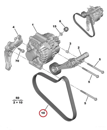 Mitmikkiilrihm 6PK905 OEM Citroen/Peugeot >>1678169580 - PSA 5750RG - OE - 100% Genuine Part