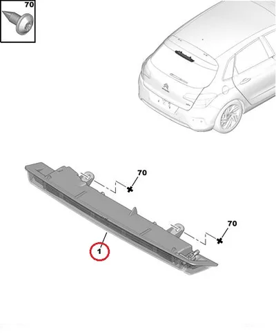Lisäjarruvalo OEM Citroen C4 / C5 - PSA  6351HH - OE - 100% Genuine Part