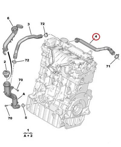 Karterituulutuse toru OEM Citroen/Peugeot DW10BTED4 - PSA 1192WH - OE - 100% Genuine Part