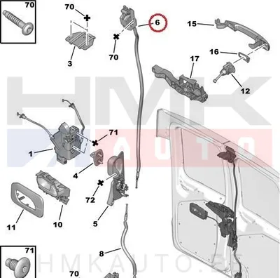 Ukselukusti tagauksele, ülemine vasak OEM Jumpy/Expert/Scudo 07- - PSA  9137L2 - OE - 100% Genuine Part