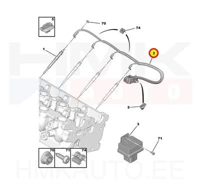 Faisceau de bougie préchauffage OEM Citroen/Peugeot/Fiat 2,0HDi 2007- - PSA 5969A5 - OE - 100% Genuine Part