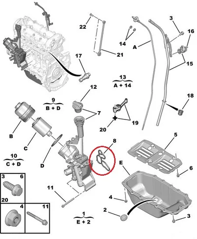 Õlifiltri korpuse tihend OEM Nemo/Bipper/Doblo/Fiorino 1,3HDi F13TE5 - PSA 1180T5 - OE - 100% Genuine Part
