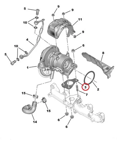 Turbo tihend OEM Citroen Nemo/Peugeot Bipper 1,3HDI - PSA 1608819380 - OE - 100% Genuine Part