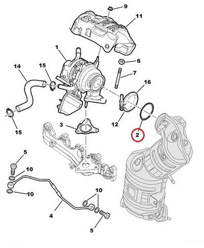 Turbo tihend OEM Citroen Nemo/Peugeot Bipper 1,3HDI - PSA 038081 - OE - 100% Genuine Part