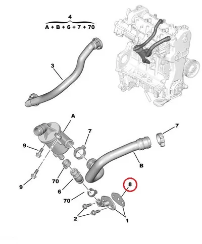 EGR toru tihend OEM Citroen Nemo/Peugeot Bipper 1,3HDI - PSA 1180T3 - OE - 100% Genuine Part