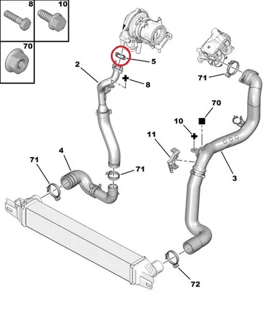 Turbo tihend OEM Citroen Nemo/Peugeot Bipper 1,3HDI - PSA 1617004180 - OE - 100% Genuine Part