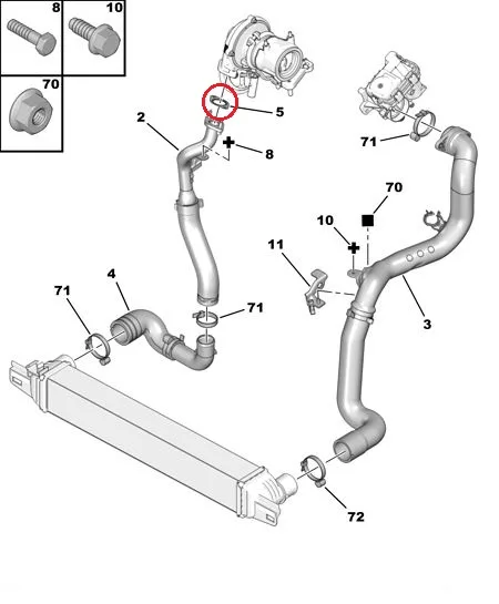 Turbo tihend OEM Citroen Nemo/Peugeot Bipper 1,3HDI - PSA 1617004180 - OE - 100% Genuine Part