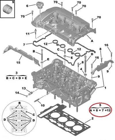 Klapikambri kaas OEM Citroen/Peugeot EP6 - PSA V759886280 - OE - 100% Genuine Part
