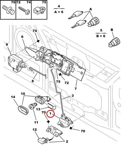 Tailgate lock OEM Peugeot 206/Citroen Xsara - PSA  871951 - OE - 100% Genuine Part