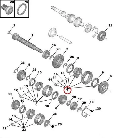 Synchronizer 1-2 gear OEM Citroen/Peugeot MAMA/MA5 gearbox - PSA  1611564480 - OE - 100% Genuine Part