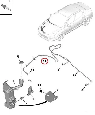 Klaasipesuri voolik OEM Peugeot 407 - PSA  6439A1 - OE - 100% Genuine Part