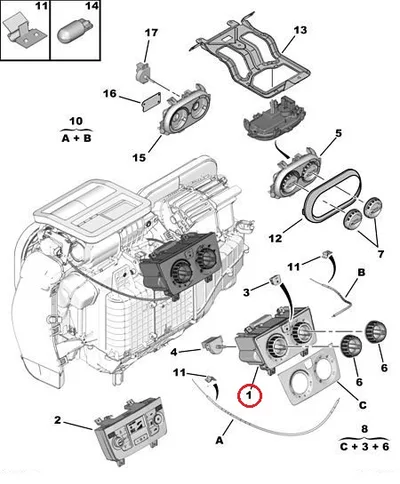 Salongisoojenduse juhtplokk OEM Jumper/Boxer/Ducato 2006-11 konditsioneeriga - PSA 6451YF - OE - 100% Genuine Part