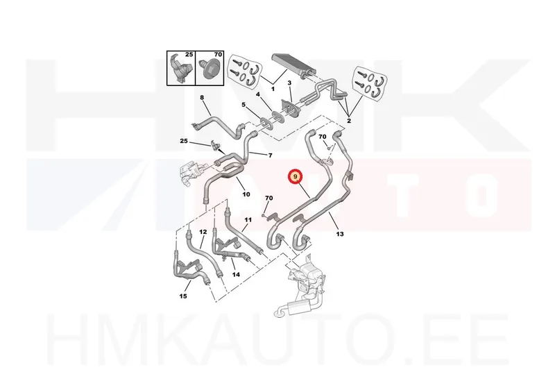 Jahutusvedeliku lõdvik OEM Citroen C5 / Peugeot 407 - PSA 6466SL - OE - 100% Genuine Part