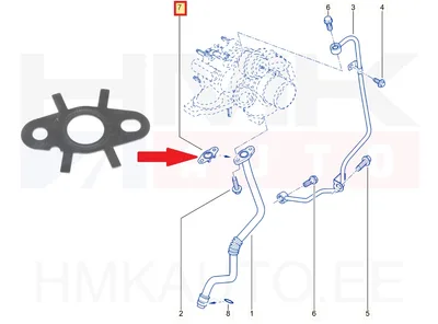 Turbo õli tagasivoolutoru tihend OEM Renault 2,0DCI - REN  7701068101 - OE - 100% Genuine Part