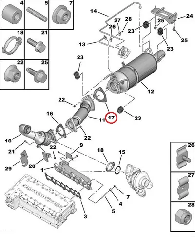 Summuti tihend OEM Jumper/Boxer/Ducato 3,0HDI Euro5 - PSA  1606619080 - OE - 100% Genuine Part