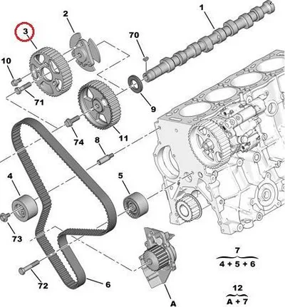 Nukkvõlli rihmaratas OEM Citroen/Peugeot - PSA 080590 - OE - 100% Genuine Part