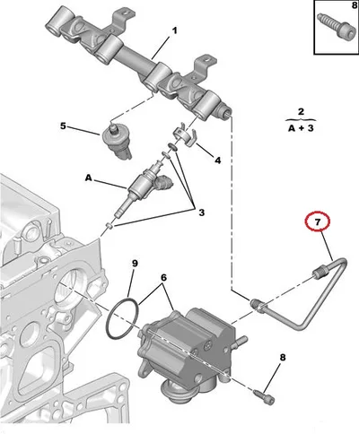 Kütusepumba kõrgsurvetoru OEM Citroen/Peugeot 1,6THP - PSA  198547 - OE - 100% Genuine Part