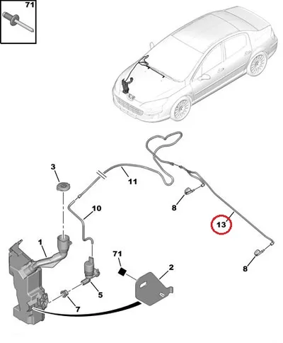 Klaasipesuri voolik Peugeot 407 - PSA 6439A2 - OE - 100% Genuine Part