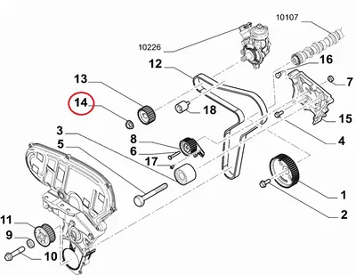 Kütusepumba rihmaratta kinnitusmutter OEM Jumper/Boxer/Ducato MCA 2,2HDI 2021- - PSA 55258035 - OE - 100% Genuine Part