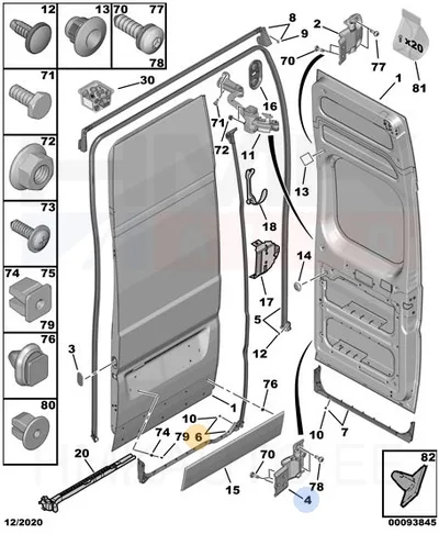 Tagaukse tihend vasak OEM Jumper/Boxer/Ducato 2006- H3 - PSA  871099 - OE - 100% Genuine Part