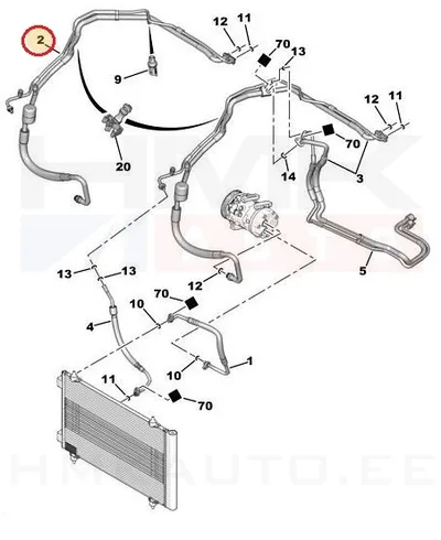 Konditsioneeri torud OEM Citroen Jumpy/Peugeot Expert 2007- 2,0HDi - PSA 6477Q1 - OE - 100% Genuine Part
