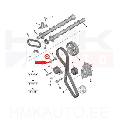 Nukkvõlli rihmaratta polt M10x1,50-L40 OEM Citroen/Peugeot - PSA 080650 - OE - 100% Genuine Part