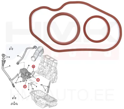 Karterituulutuse/õliseparaatori tihendite komplekt OEM Citroen/Peugeot - PSA 1606859480 - OE - 100% Genuine Part