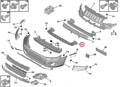 Esistange löögileevendi OEM Citroen Berlingo/Peugeot Partner 2008- - PSA 7414YQ - OE - 100% Genuine Part