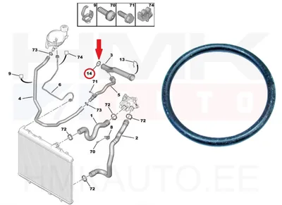 O-rõngastihend jahutusvedeliku torule OEM Citroen/Peugeot 1,6 EP6  35x3,35 - PSA  1319N4 - OE - 100% Genuine Part