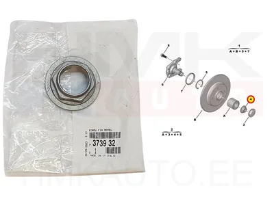Tagumise rattarummu kinnitusmutter OEM Citroen C3,C4,Berlingo/Peugeot 207,307,Partner - PSA  373932 - OE - 100% Genuine Part