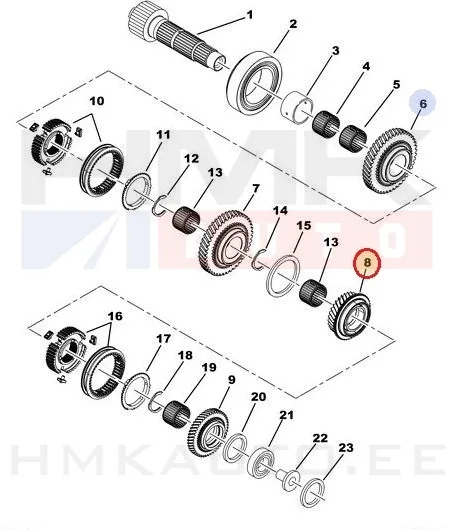 5-käigu hammasratas 44H OEM Jumper/Boxer/Ducato 2006- 3,0HDI - PSA 1623571580 - OE - 100% Genuine Part