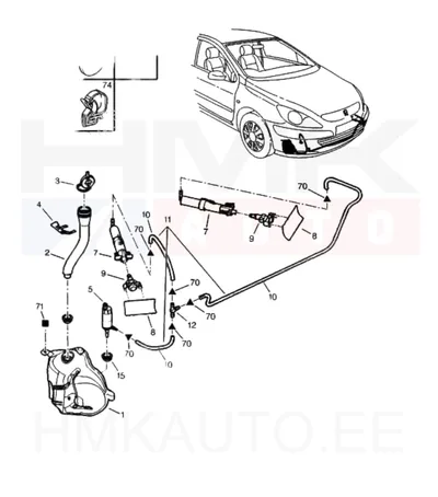 Klaasipesupaak OEM Peugeot 307 - PSA 6431C2 - OE - 100% Genuine Part