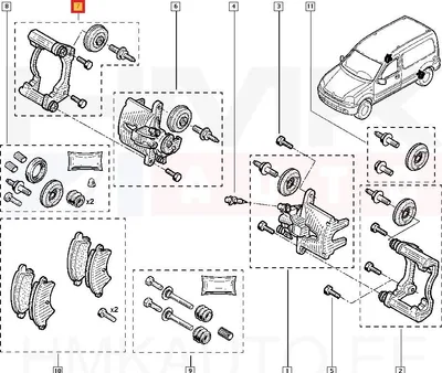Pidurisadula raam (kelk) tagumine parem OEM Renault Kangoo 4x4 - REN 7701207480 - OE - 100% Genuine Part