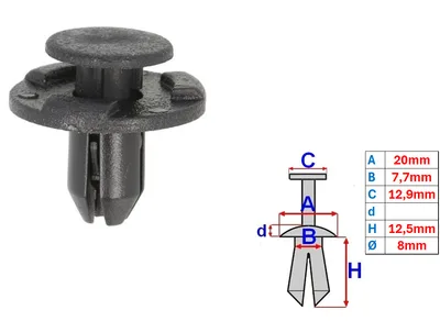 Põhjakaitse tüübel 8mm (1tk.) Renault - C70167