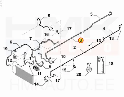 Tuyau de climatisation arrière, basse pression OEM Renault Trafic III L2 2014- - REN  924716182R - OE - 100% Genuine Part
