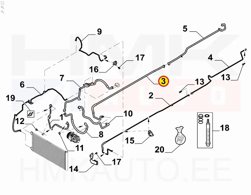 Konditsioneeri toru tagumine, madalsurve OEM Renault Trafic III L2 2014- - REN 924716182R - OE - 100% Genuine Part