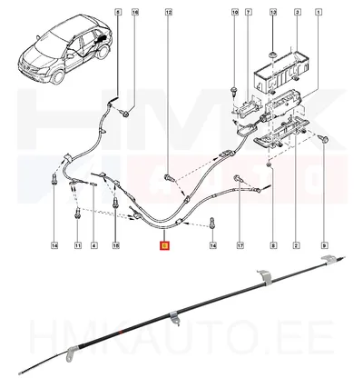 Seisupiduritross tagumine vasak OEM Renault Koleos - REN 365314069R - OE - 100% Genuine Part